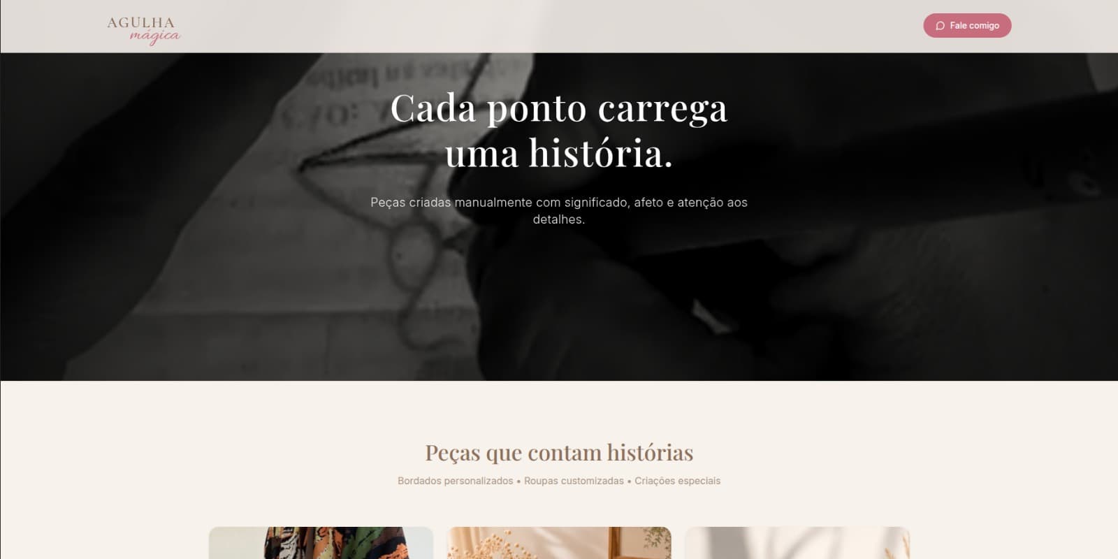 Preview do site Agulha Mágica