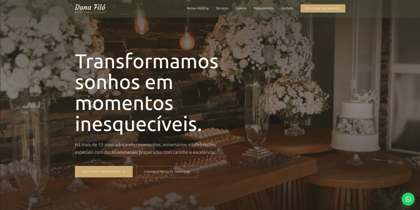 Preview do site Dona Filó