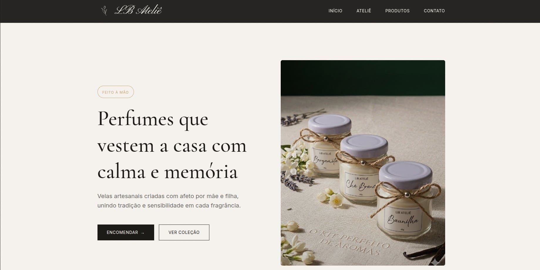 Preview do site LB Ateliê